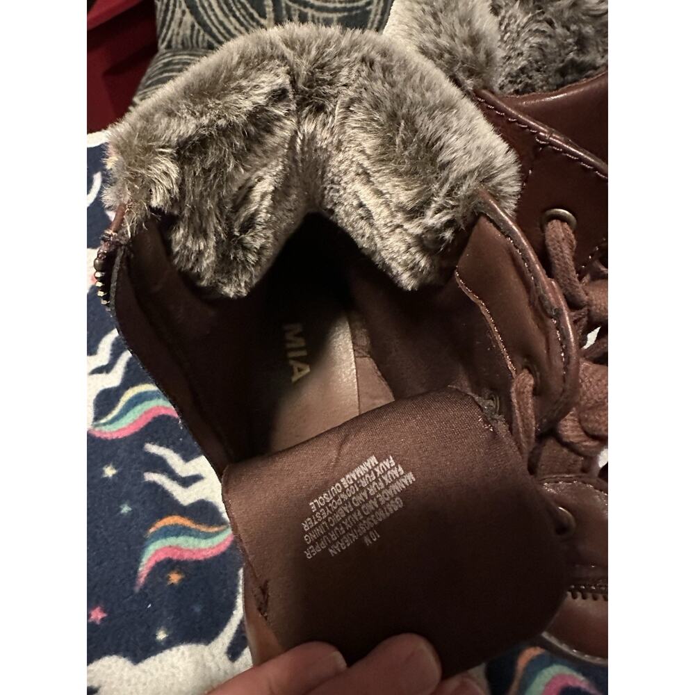 Women’s Size 10M Dress Boot Faux Fur Trim Mia Brown (stitch Fix) Worn 1x - Picture 7 of 11